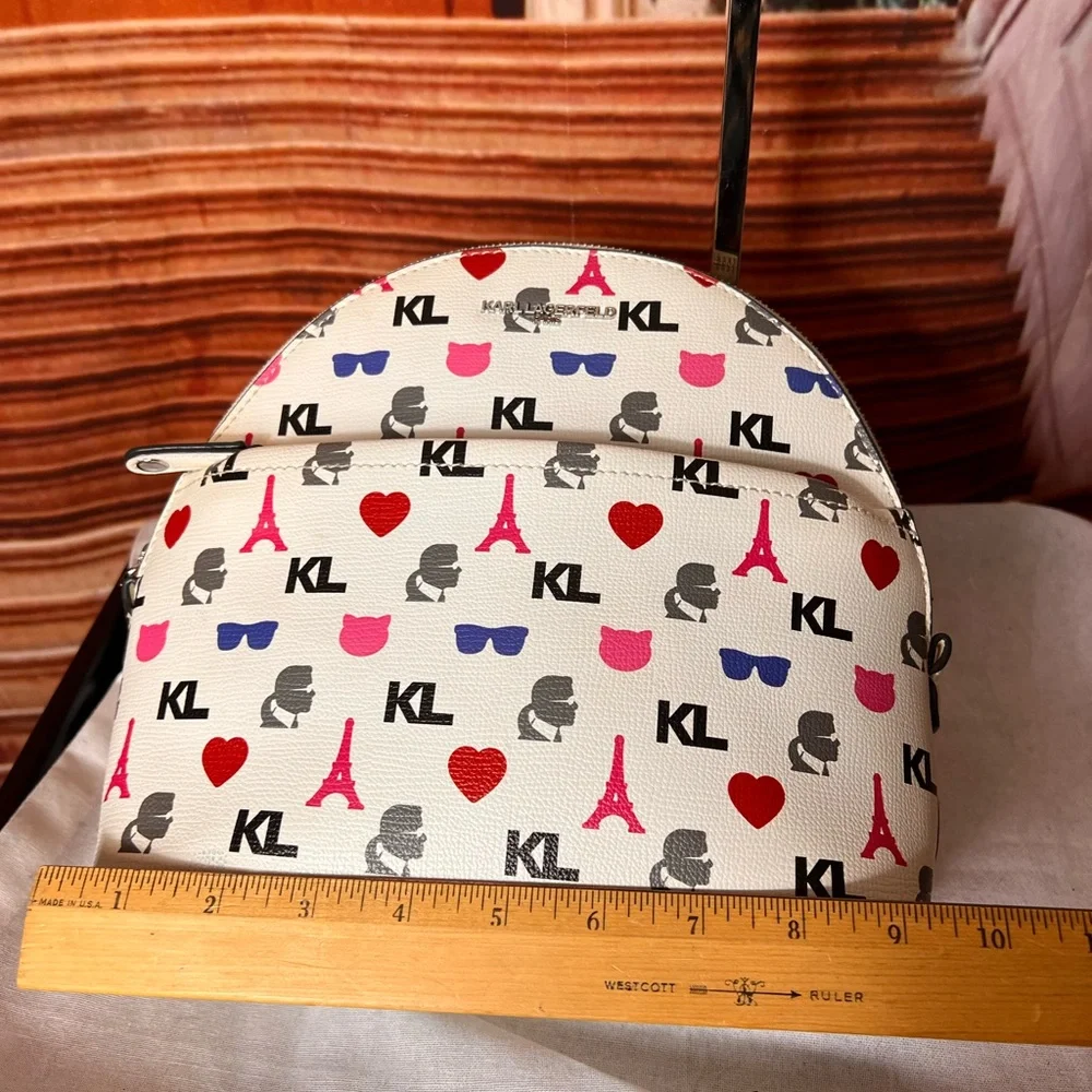 Karl Lagerfeld Effiel Tower Paris Mini White Patterned Backpack 🏴󠁧󠁢󠁥󠁮󠁧󠁿